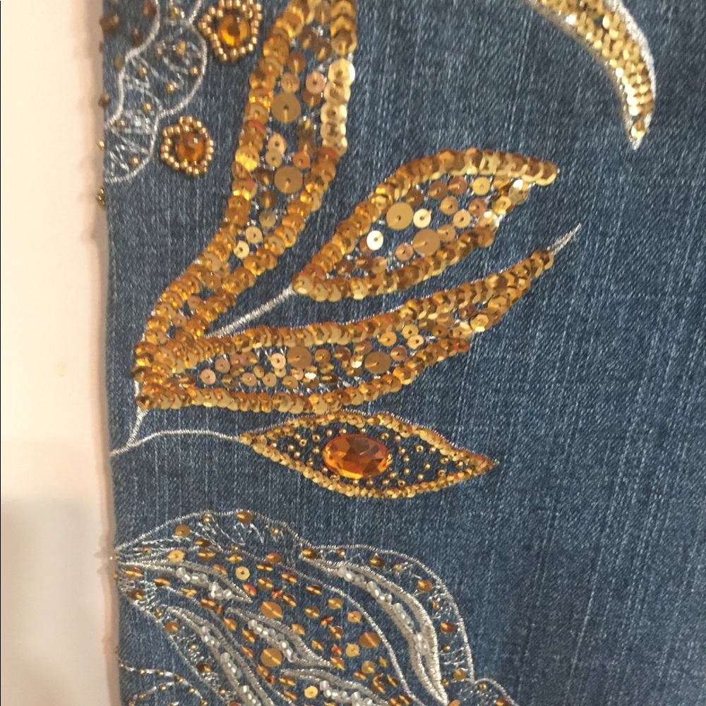 BEBE EMBELLISHED JEANS SZ 26 - Picture 7 of 8